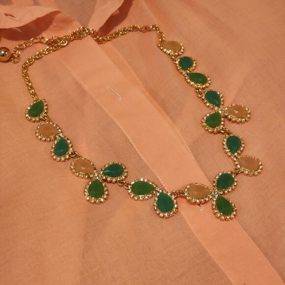 Brand New!! KATE SPADE New York: GumDrop| Green&Beige Stones|Crystals|Gold Metal - Picture 9 of 10